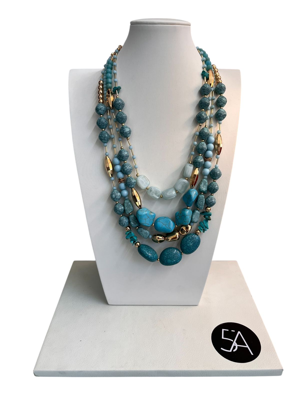 Collar Multicapa Turquesa