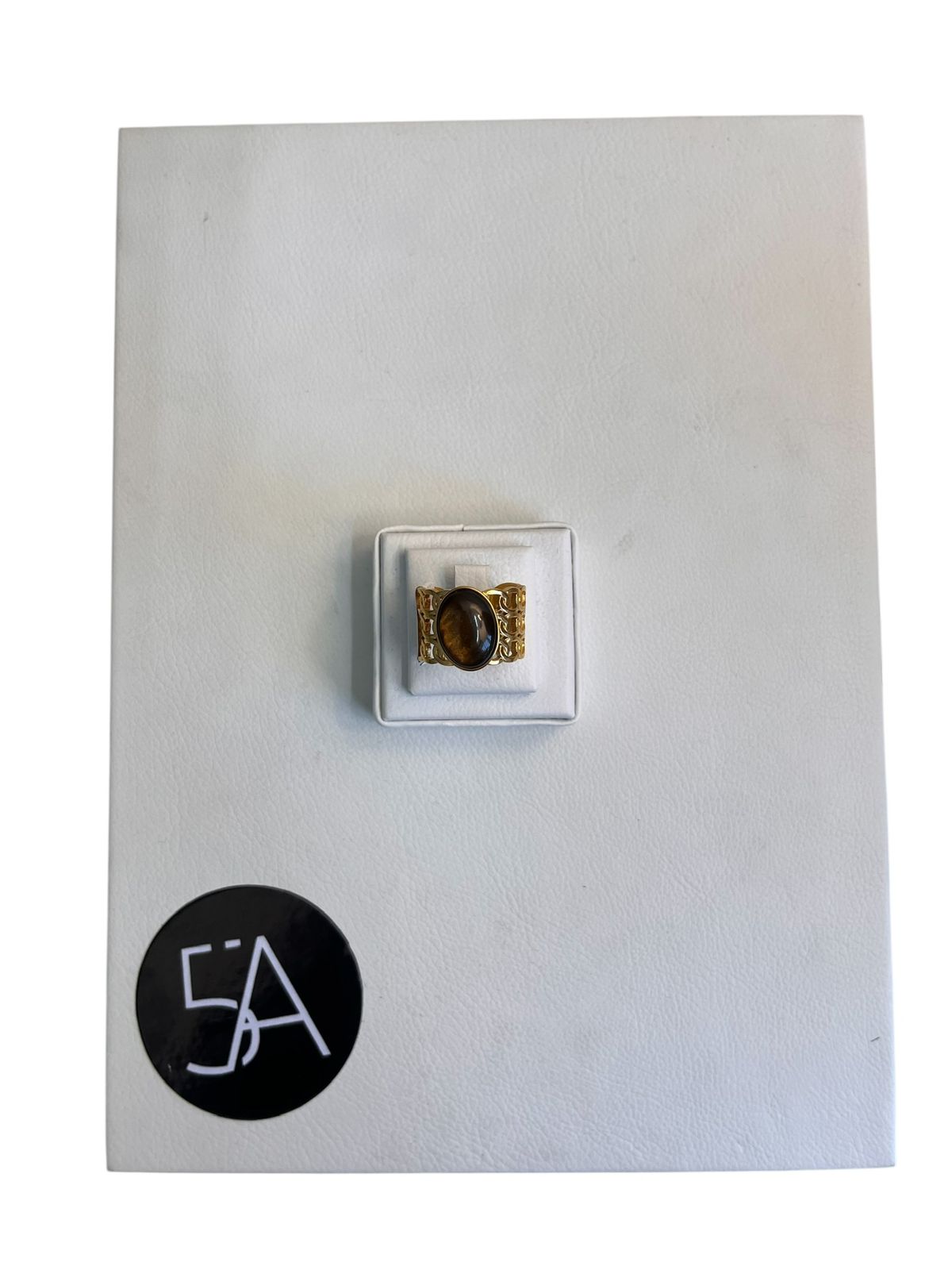 Anillo calado con piedra ojo de tigre