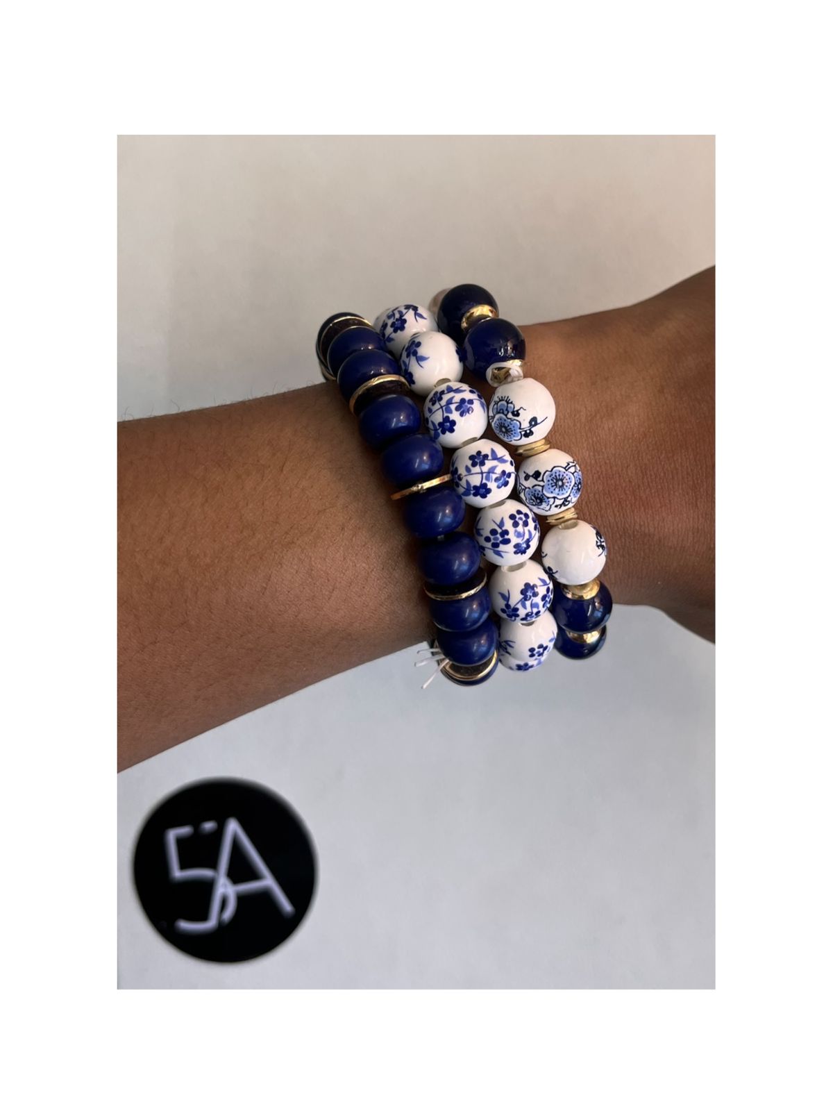 ✨ Pulseras Clásicas Azul y Blanco ✨