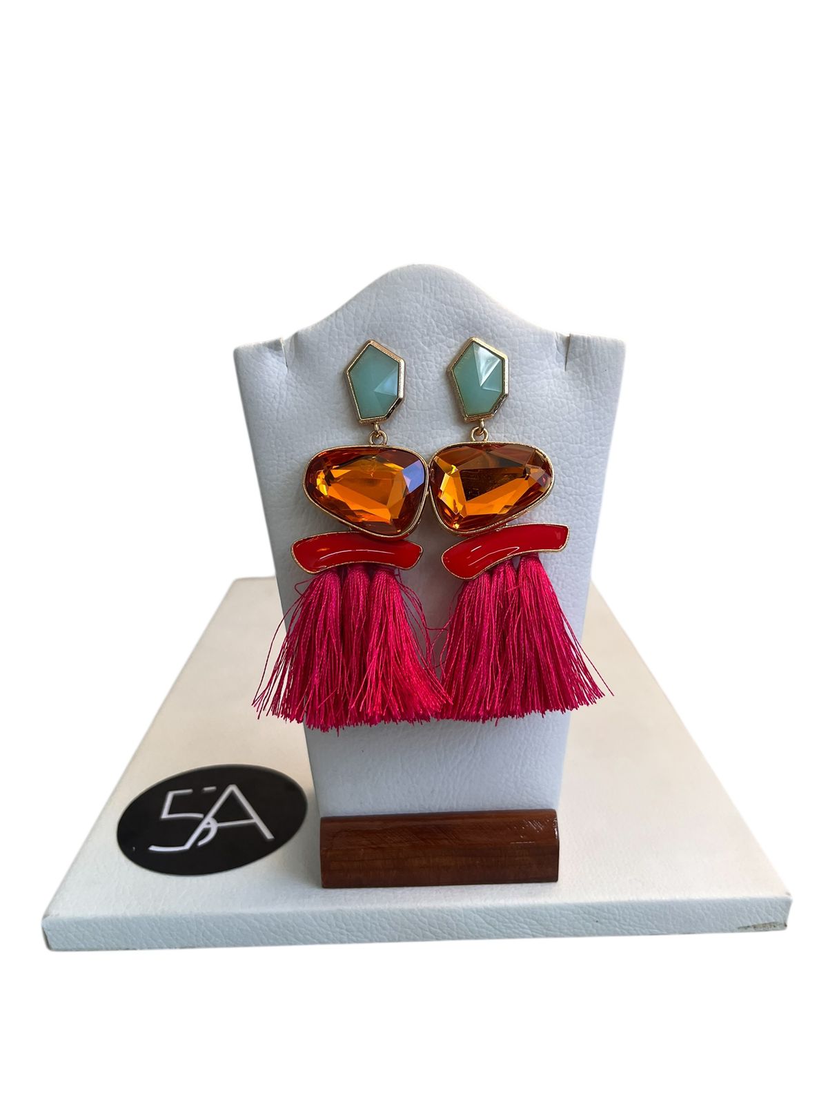 ✨ Aros con piedras y flecos