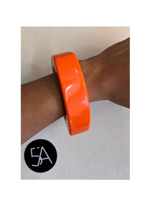 Pulsera Rígida Naranja Vibrante