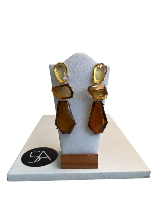 ✨ Aros facetados en tonos ámbar – elegancia cálida y sofisticada ✨