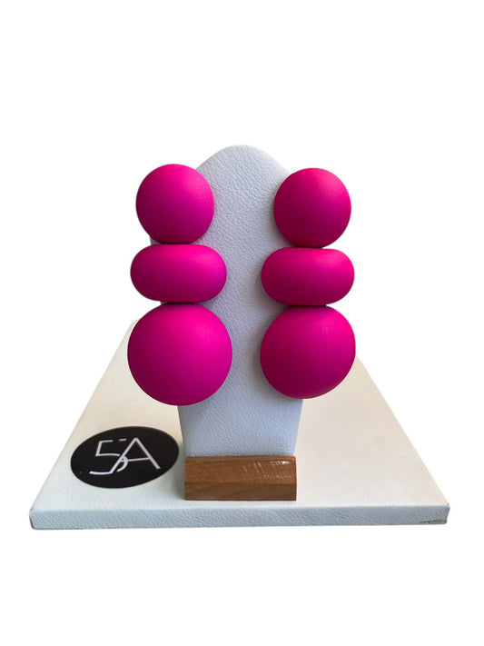 💗 Aros geométricos fucsia mate – energía pop & diseño statement 💗