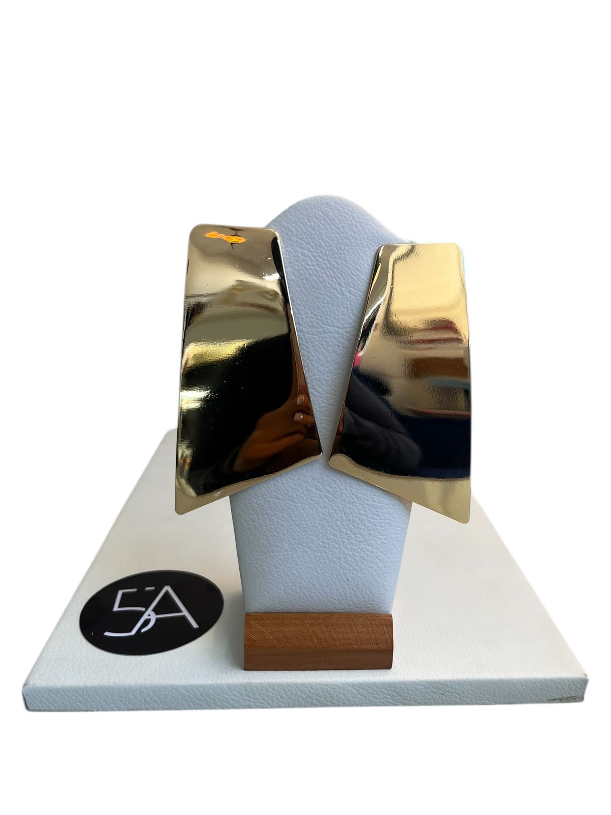 💛 Aros dorados asimétricos efecto espejo