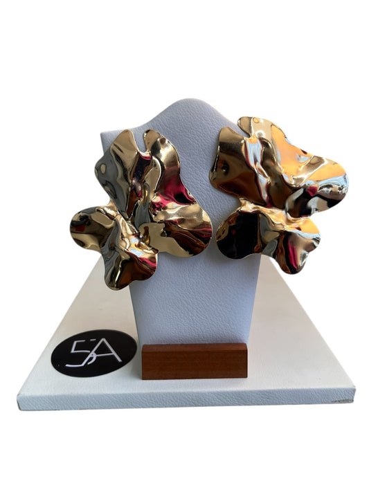 ✨Aros orgánicos dorados – efecto metal líquido ✨