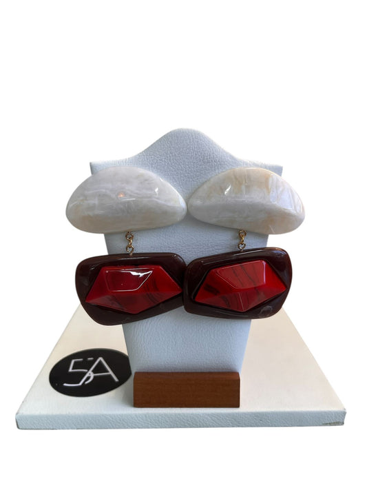 ✨ Aros bicolor geométricos – estilo statement ✨