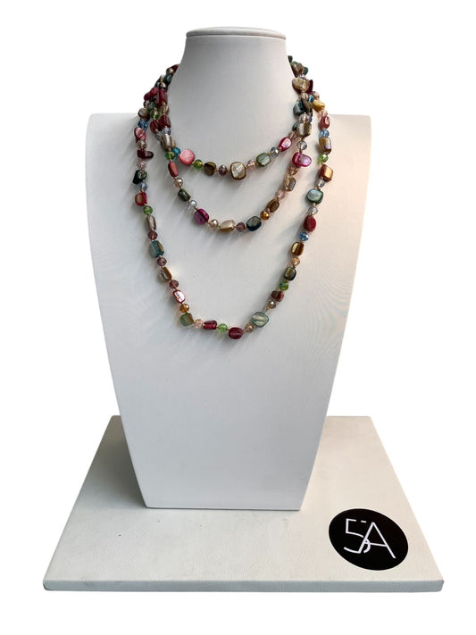 Collar Multicapas Piedras Naturales