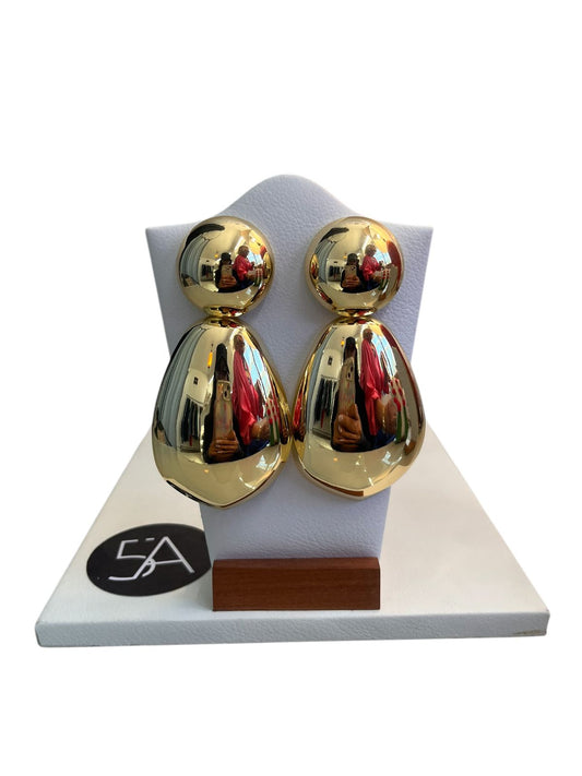 💛 Aros dorados volumétricos efecto espejo