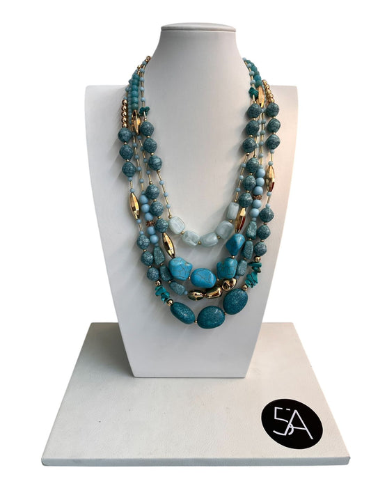 Collar Multicapa Turquesa