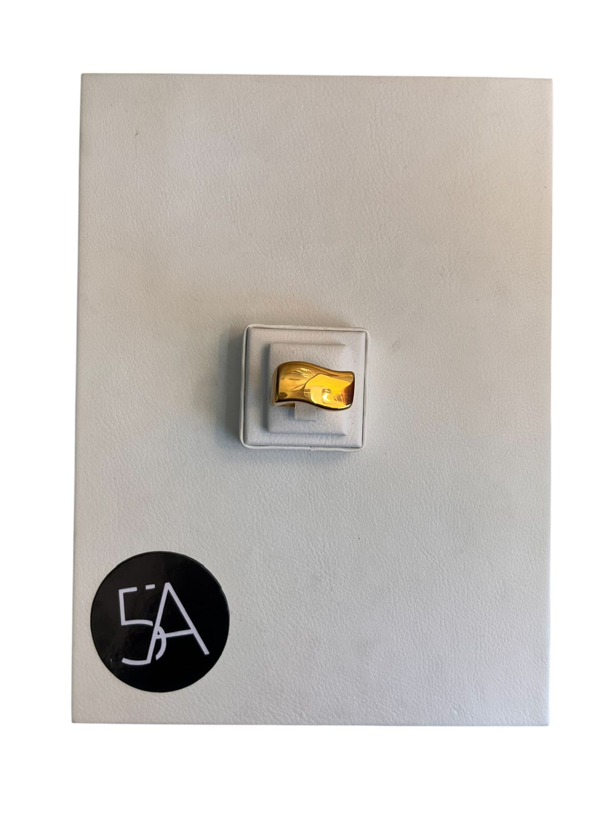 Anillo orgánico enchapado en oro de 18k