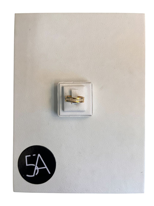 Anillo Doble Cintillo Brillante – Enchapado en Oro 18K