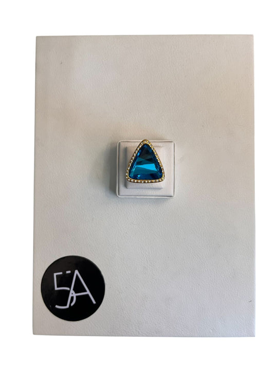 Anillo Trío Azul – Enchapado en Oro 18K